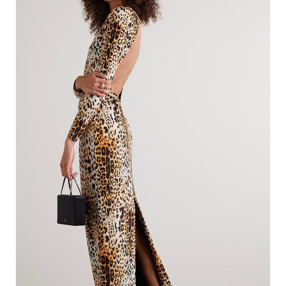 New HALPERN Open-Back Leopard-Print Column Gown Fall '21 Runway NWT 6 US/38 FR - Picture 4 of 5